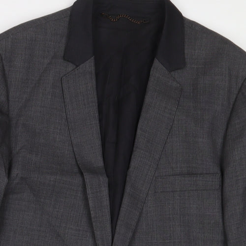 AllSaints Mens Grey Polyester Jacket Suit Jacket Size 40 Regular