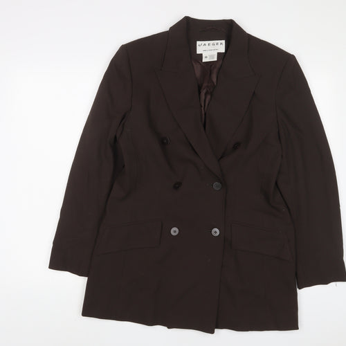 Jaeger Womens Brown Wool Jacket Suit Jacket Size 14