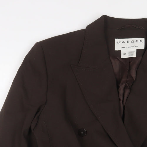 Jaeger Womens Brown Wool Jacket Suit Jacket Size 14