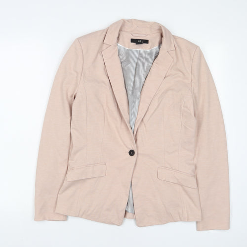 H&M Womens Pink Jacket Blazer Size 10 Button
