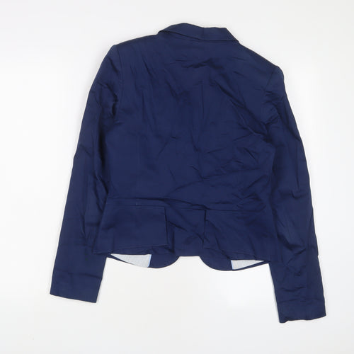 H&M Womens Blue Jacket Blazer Size 10 Button