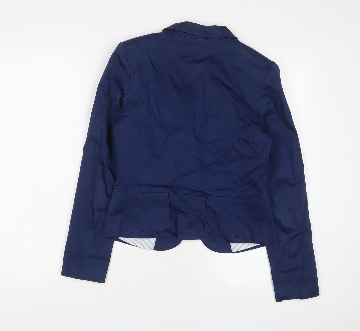 H&M Womens Blue Jacket Blazer Size 10 Button