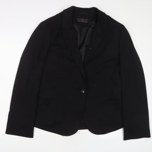 New Look Womens Black Jacket Blazer Size 18 Button
