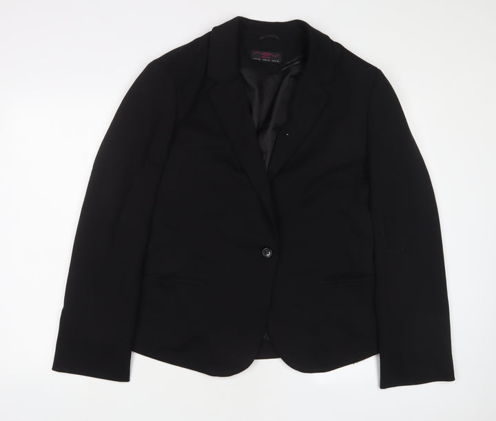 New Look Womens Black Jacket Blazer Size 18 Button