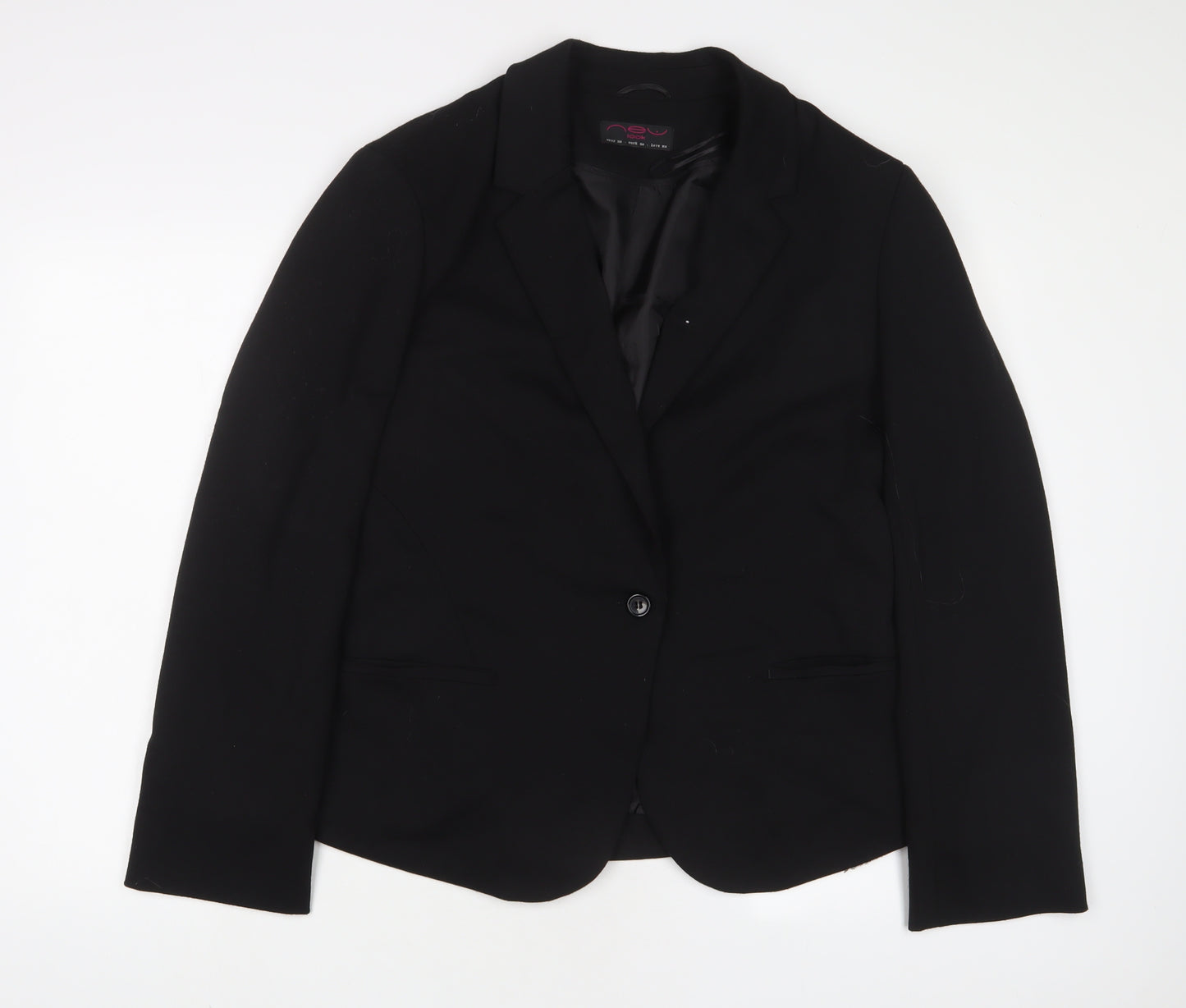 New Look Womens Black Jacket Blazer Size 18 Button