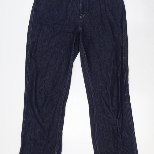 Naked Womens Blue Cotton Straight Jeans Size 10 L31 in Regular Button