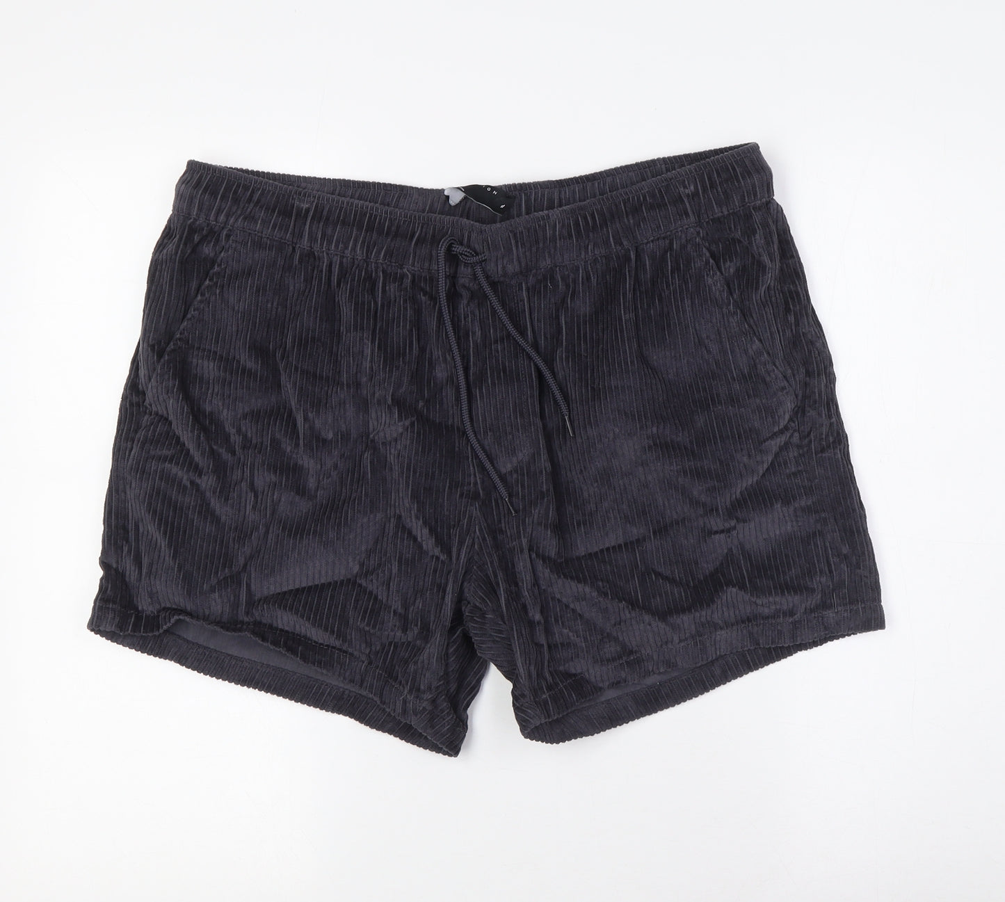 ASOS Mens Grey Cotton Bermuda Shorts Size 38 in Regular Tie - Elasticated Waist