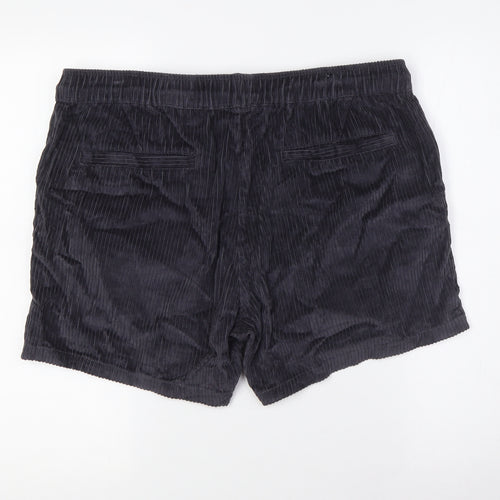 ASOS Mens Grey Cotton Bermuda Shorts Size 38 in Regular Tie - Elasticated Waist