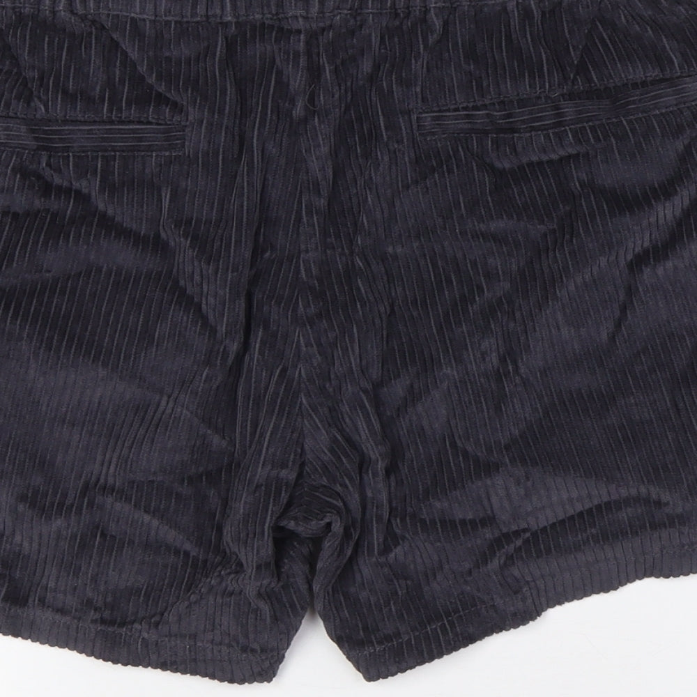 ASOS Mens Grey Cotton Bermuda Shorts Size 38 in Regular Tie - Elasticated Waist