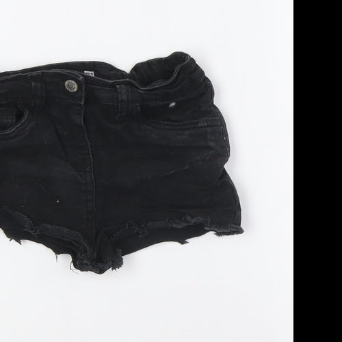 Pep&Co Girls Black Cotton Bermuda Shorts Size 8-9 Years Regular Tie - Raw Hem