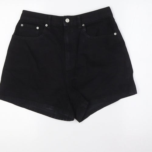 ASOS Womens Black Cotton Basic Shorts Size 12 L3 in Regular Button