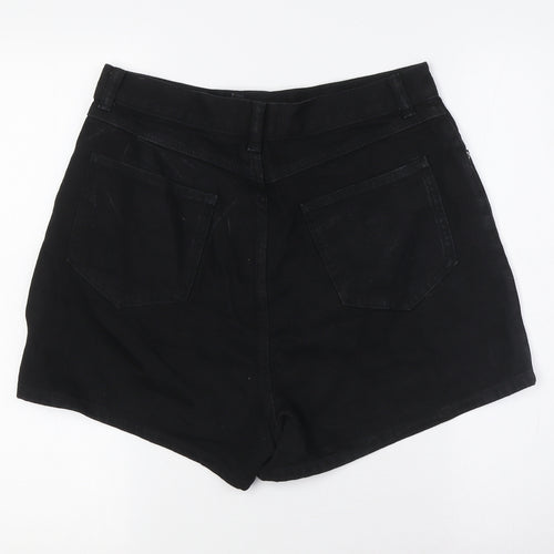 ASOS Womens Black Cotton Basic Shorts Size 12 L3 in Regular Button