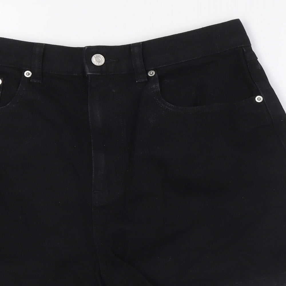 ASOS Womens Black Cotton Basic Shorts Size 12 L3 in Regular Button