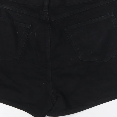 ASOS Womens Black Cotton Basic Shorts Size 12 L3 in Regular Button