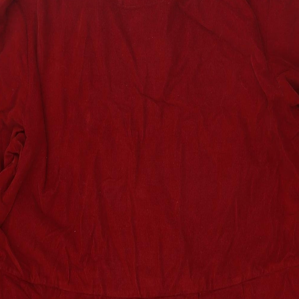 Toast Womens Red 100% Cotton A-Line Size 12 Boat Neck Snap