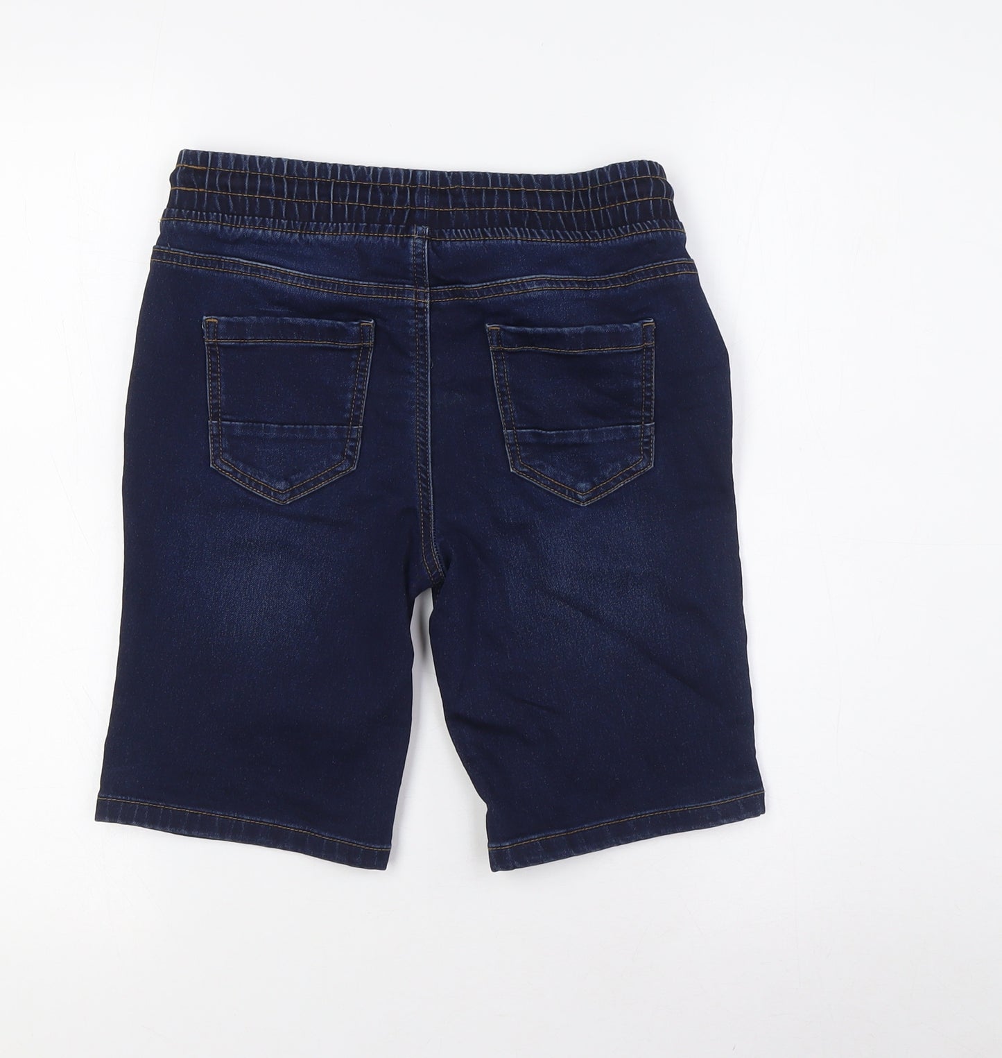 Primark Boys Blue Cotton Bermuda Shorts Size 10-11 Years L9 in Regular Snap - Elasticated Waist