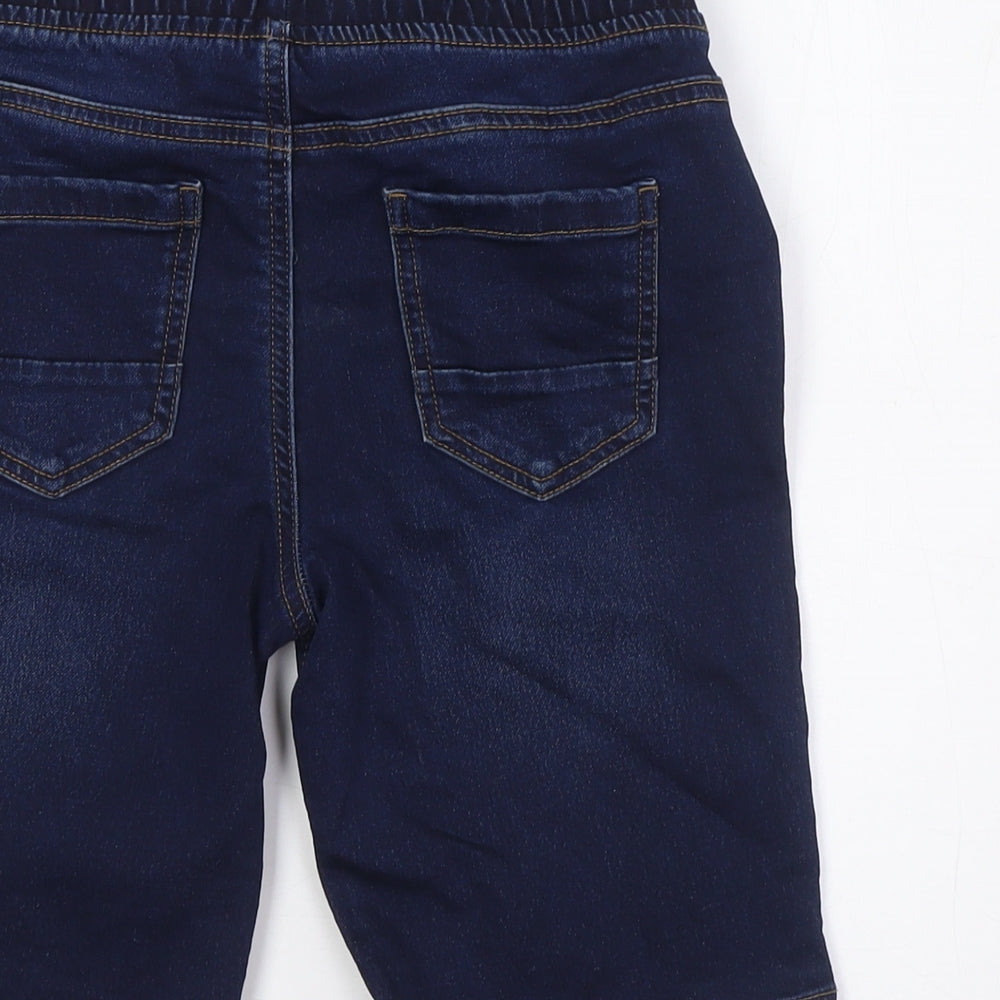 Primark Boys Blue Cotton Bermuda Shorts Size 10-11 Years L9 in Regular Snap - Elasticated Waist