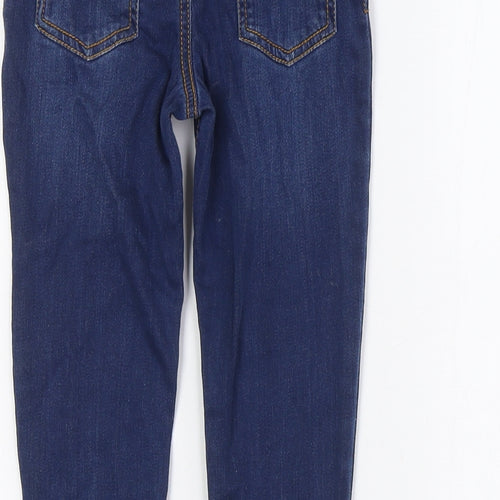 Mothercare Girls Blue Houndstooth Cotton Straight Jeans Size 5-6 Years Regular