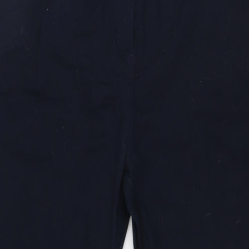 Marks and Spencer Womens Blue Herringbone Cotton Bootcut Jeans Size 18 L30 in Regular Button