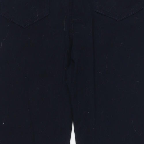 Marks and Spencer Womens Blue Herringbone Cotton Bootcut Jeans Size 18 L30 in Regular Button