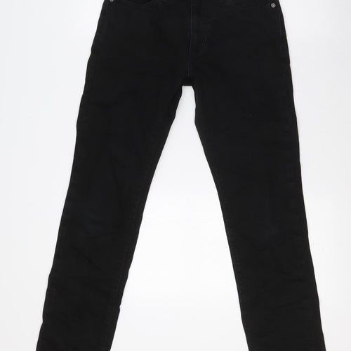 Levi's Mens Black Cotton Straight Jeans Size 28 in L30 in Regular Button
