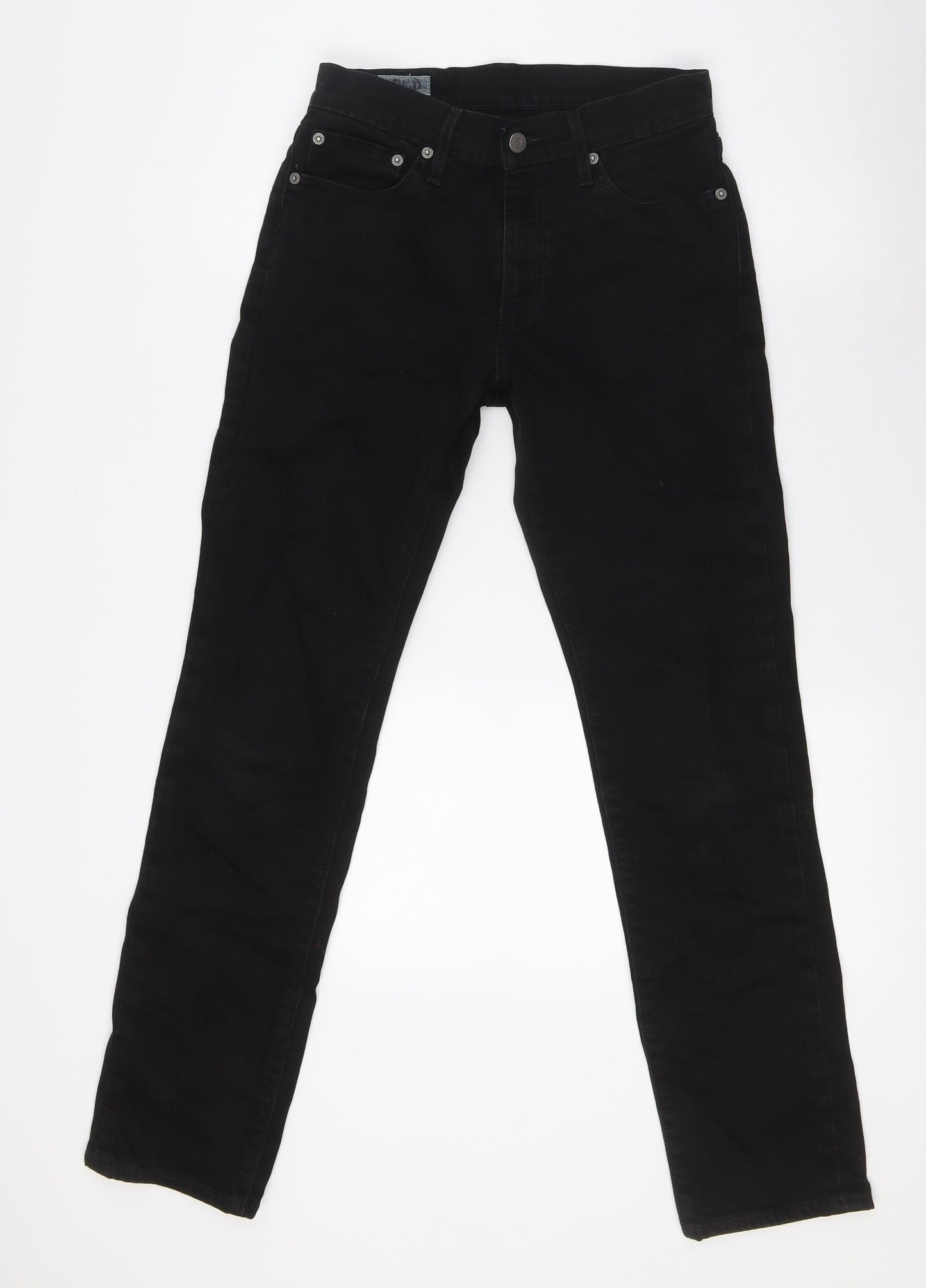 Levi's Mens Black Cotton Straight Jeans Size 28 in L30 in Regular Button