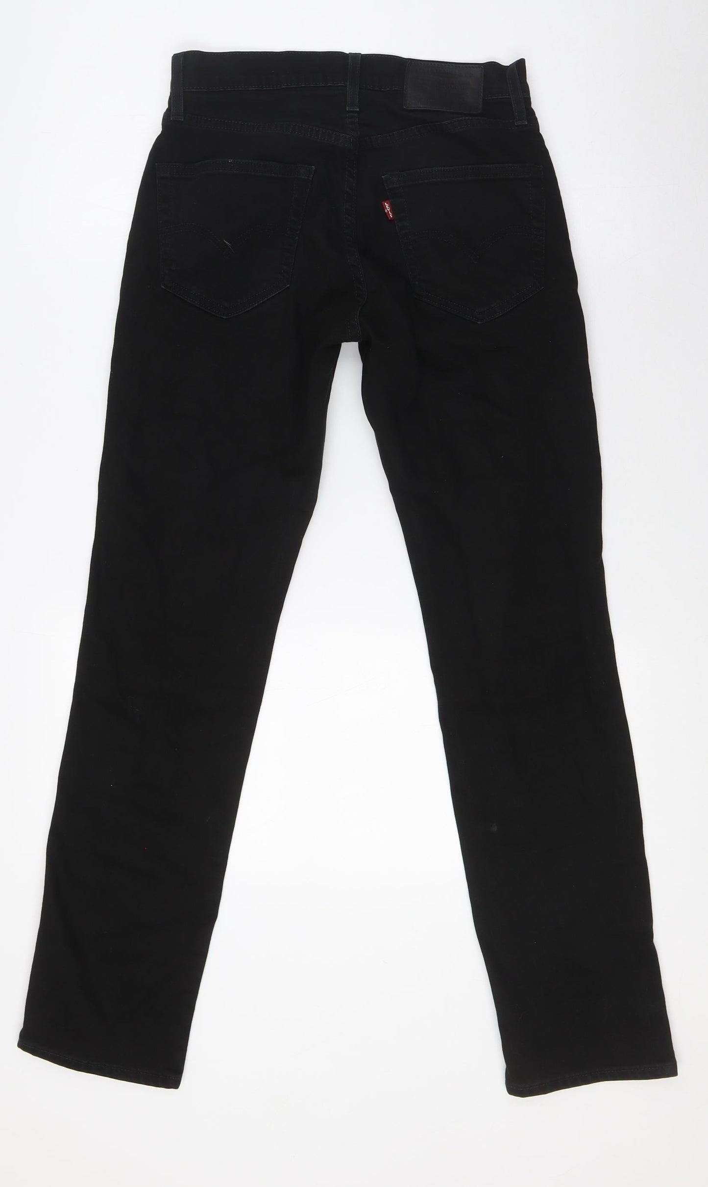 Levi's Mens Black Cotton Straight Jeans Size 28 in L30 in Regular Button