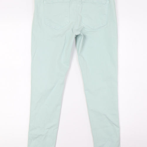 Gok Wan Womens Green Cotton Skinny Jeans Size 12 L27 in Regular Zip