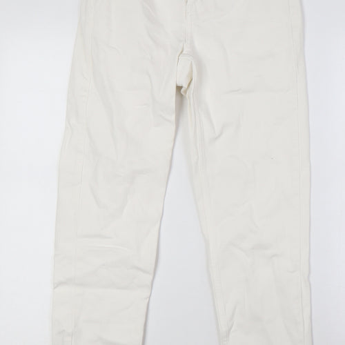 Topshop Womens Ivory Cotton Mom Jeans Size 25 in L28 in Regular Zip