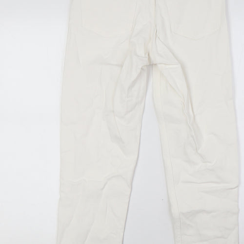 Topshop Womens Ivory Cotton Mom Jeans Size 25 in L28 in Regular Zip