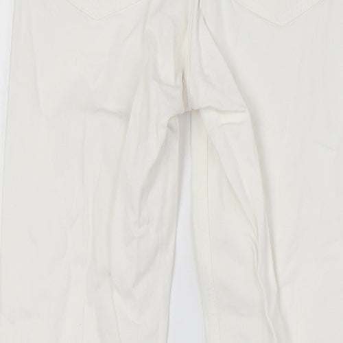 Topshop Womens Ivory Cotton Mom Jeans Size 25 in L28 in Regular Zip