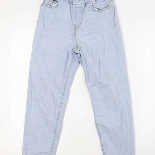 Denim Girls Blue Cotton Straight Jeans Size 9-10 Years L23 in Regular - Elasticated Waist