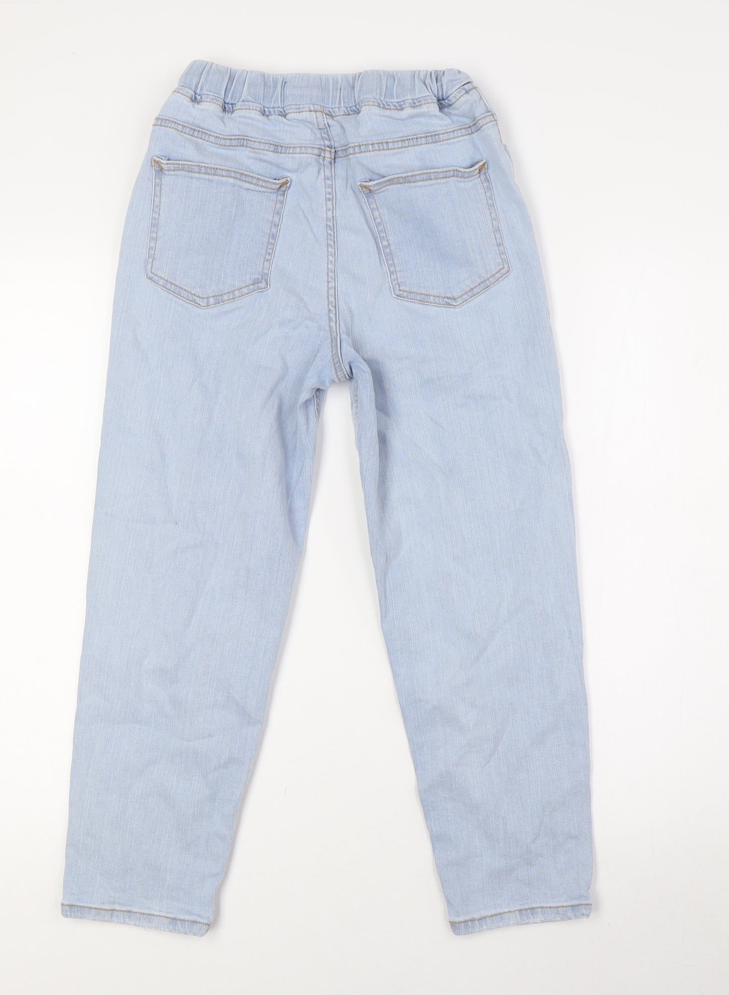 Denim Girls Blue Cotton Straight Jeans Size 9-10 Years L23 in Regular - Elasticated Waist