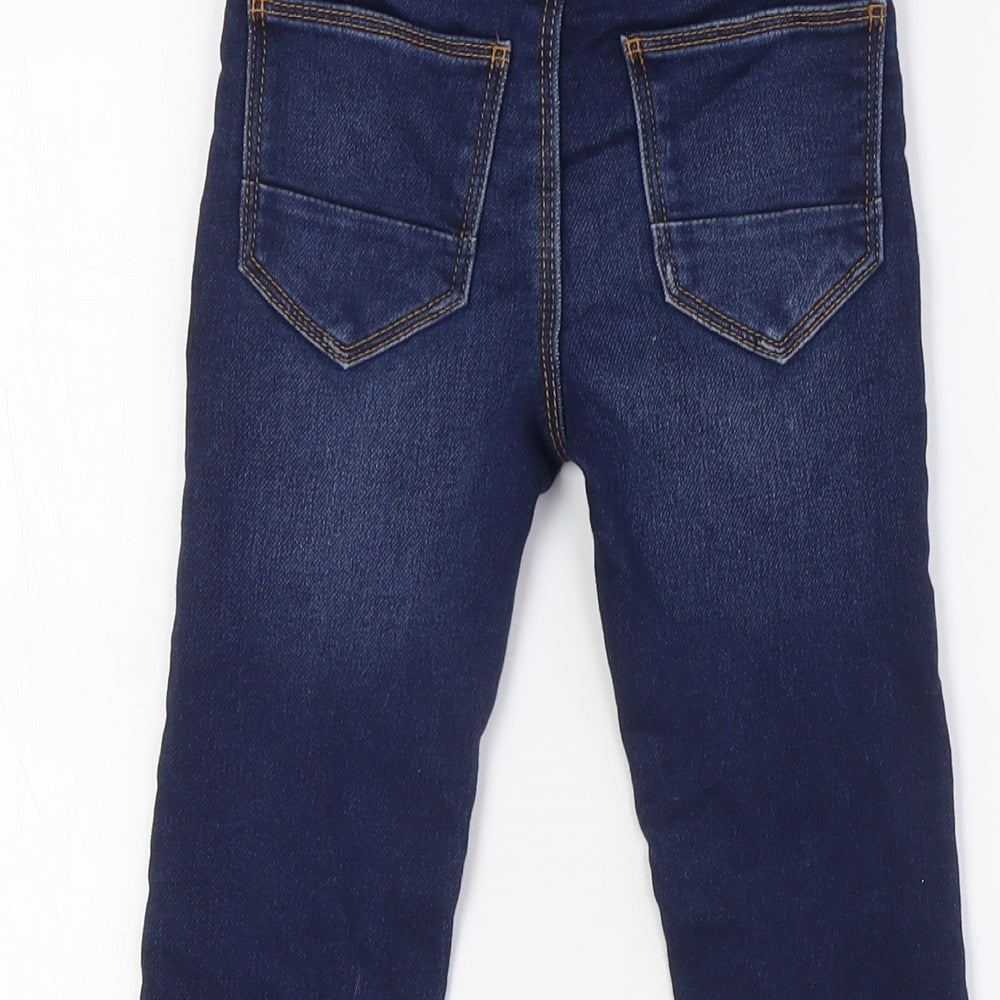 George Girls Blue Cotton Straight Jeans Size 4-5 Years Regular Button