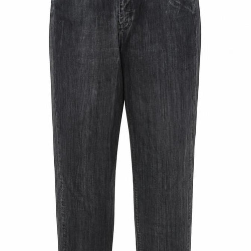 Label Lab Womens Black Cotton Mom Jeans Size 12 L28 in Regular Zip - Distressed pockets