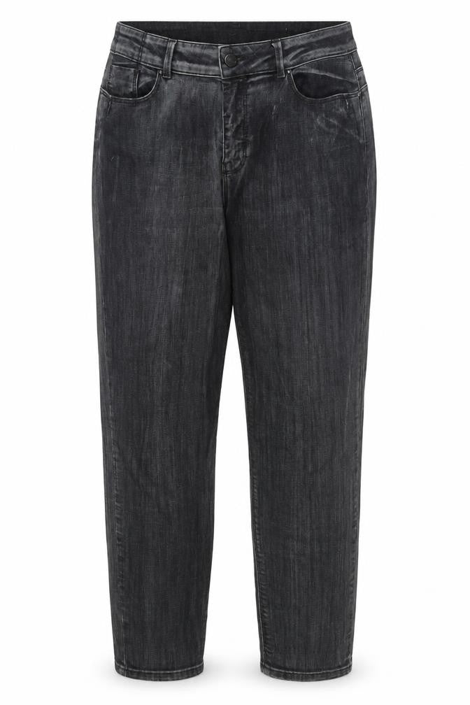Label Lab Womens Black Cotton Mom Jeans Size 12 L28 in Regular Zip - Distressed pockets