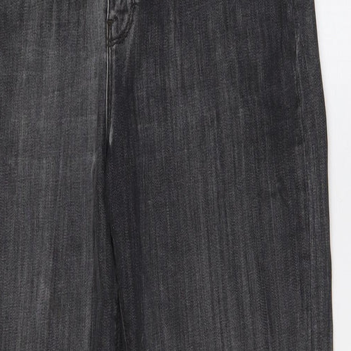 Label Lab Womens Black Cotton Mom Jeans Size 12 L28 in Regular Zip - Distressed pockets