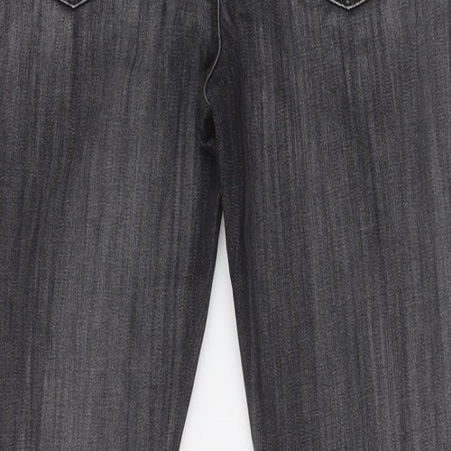 Label Lab Womens Black Cotton Mom Jeans Size 12 L28 in Regular Zip - Distressed pockets