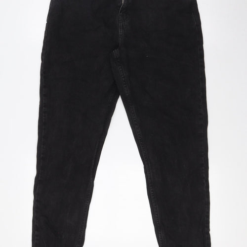 Denim Co Womens Black Cotton Straight Jeans Size 10 L30 in Regular Zip