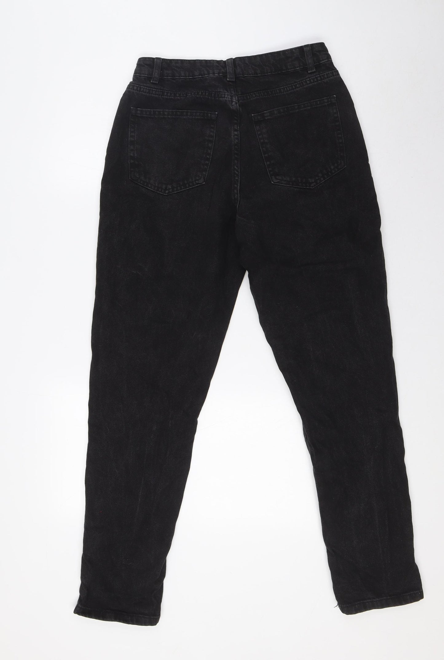 Denim Co Womens Black Cotton Straight Jeans Size 10 L30 in Regular Zip