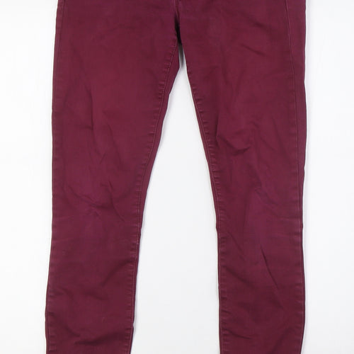 Gap Womens Purple Cotton Skinny Jeans Size 24 in L28 in Regular Zip - Zip Detail