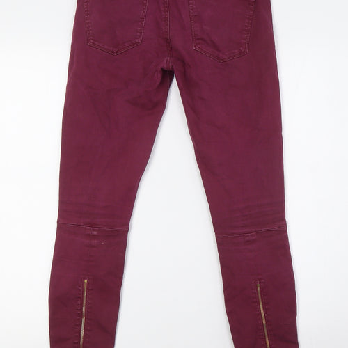 Gap Womens Purple Cotton Skinny Jeans Size 24 in L28 in Regular Zip - Zip Detail