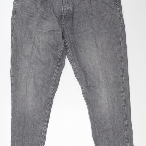 Matalan Mens Grey Cotton Tapered Jeans Size 40 in L31 in Regular Zip