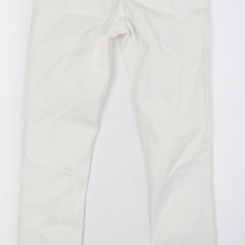 Topshop Womens White Cotton Skinny Jeans Size 25 in L26 in Regular Zip