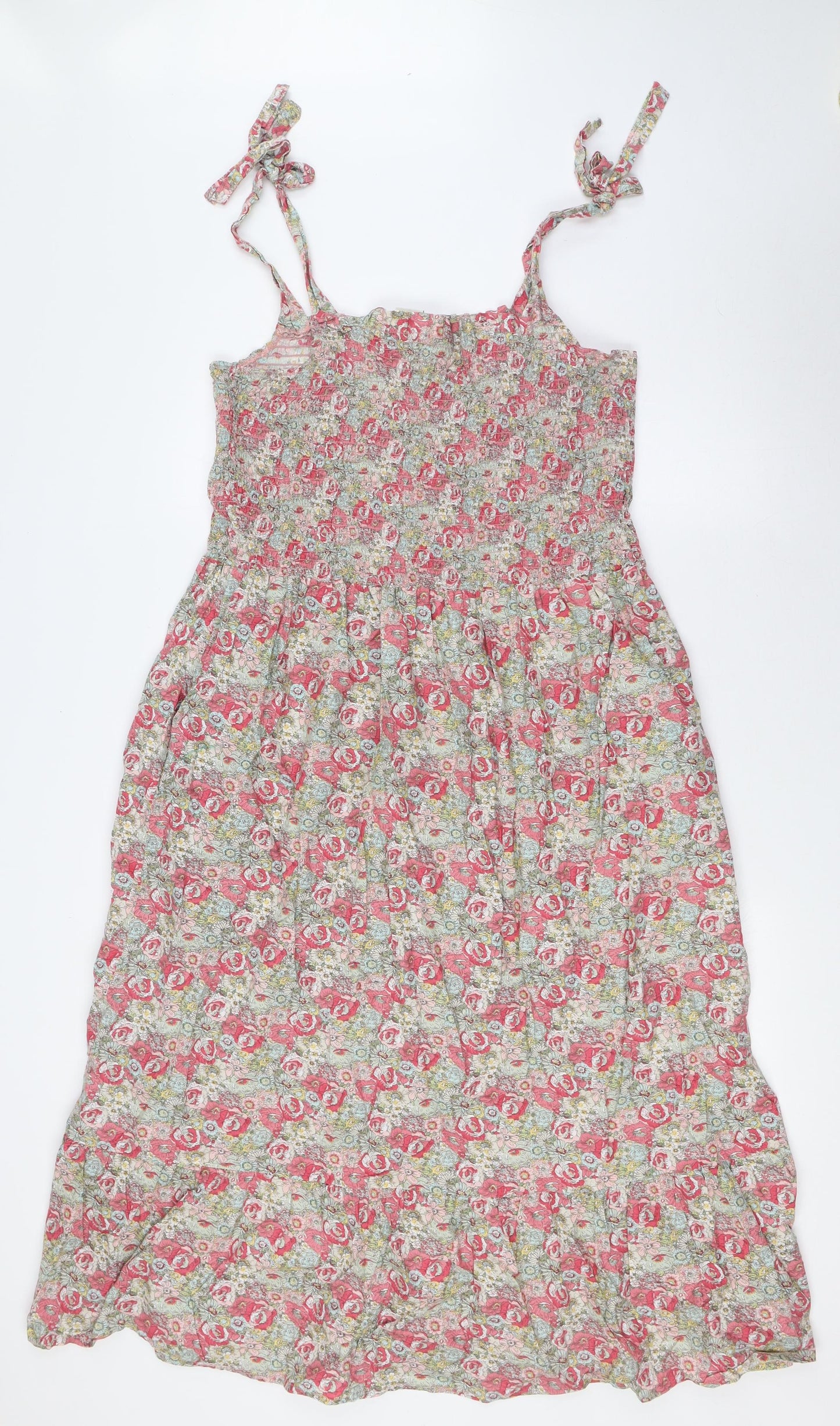 Joanie Womens Multicoloured Floral Polyester A-Line Size 20 Square Neck - Smocked Top