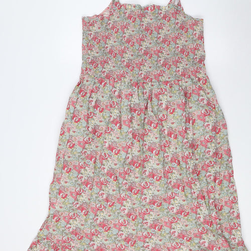 Joanie Womens Multicoloured Floral Polyester A-Line Size 20 Square Neck - Smocked Top