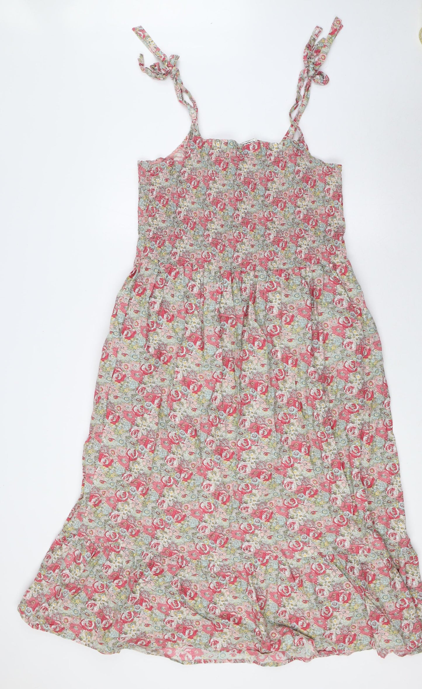 Joanie Womens Multicoloured Floral Polyester A-Line Size 20 Square Neck - Smocked Top