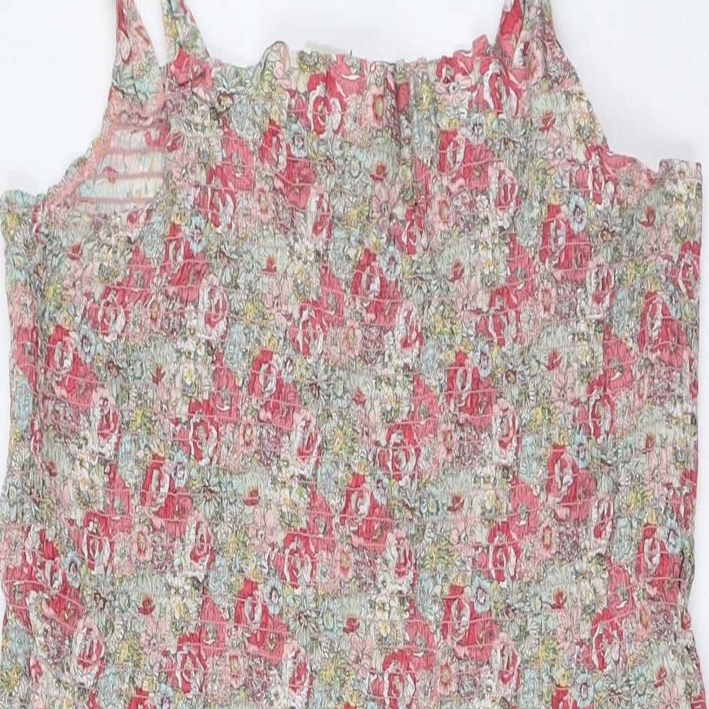 Joanie Womens Multicoloured Floral Polyester A-Line Size 20 Square Neck - Smocked Top