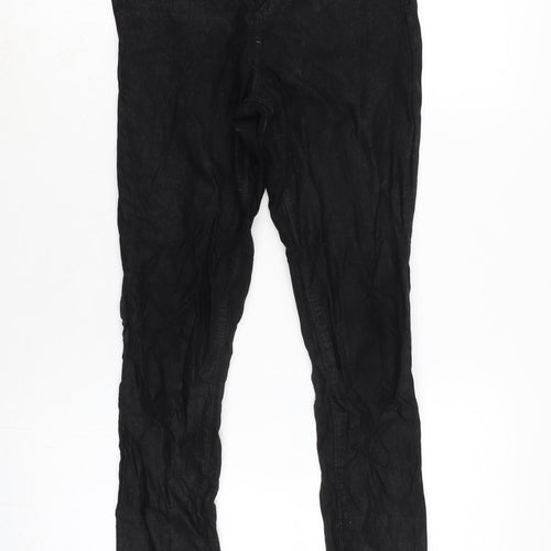 Denim & Co. Womens Black Cotton Blend Tapered Jeans Size 10 L28.5 in Regular Zip