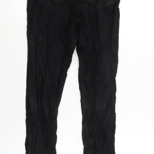 Denim & Co. Womens Black Cotton Blend Tapered Jeans Size 10 L28.5 in Regular Zip